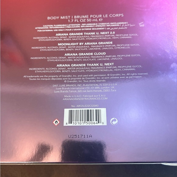 Ariana Grande Body Mist Collection - set of 4 - Picture 2 of 2
